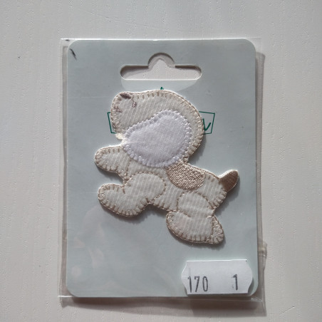  Hund babymærke  broderet strygemærke 6,5x5 cm
