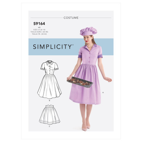 Bagerjomfru  voksen kostume Simplicity snitmønster 9164