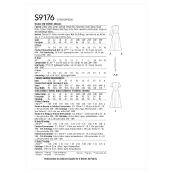 Kjole m/bælte også plusmode Simplicity snitmønster 9176
