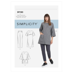Tunika bukser og kjole Simplicity snitmønster 9183 A