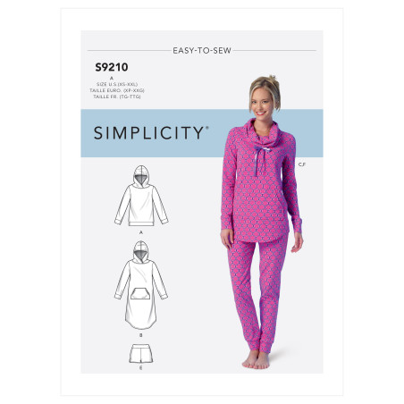 Hjemmesæt til kvinder Simplicity snitmønster easy 9210 A