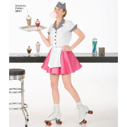 Servitrice voksen kostume Simplicity Snitmønster 3847