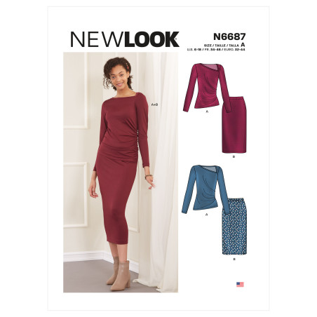 Blus og nederdel snitmønster NewLook 6687