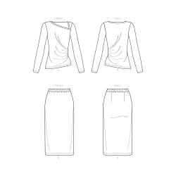 Blus og nederdel snitmønster NewLook 6687