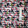 Panda med blomster og striber  metervare