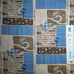 Biler og fly metervare 100% bomuld