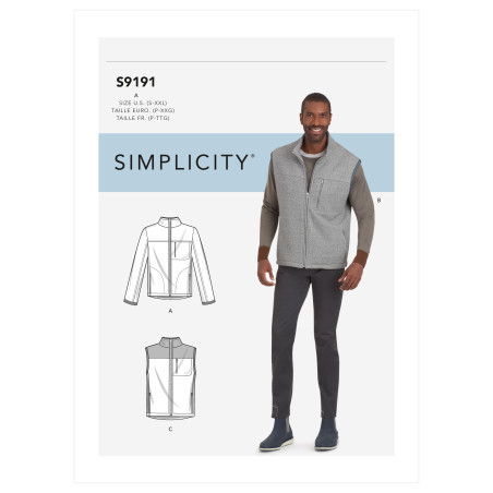 Herrevest  og jakke  Simplicity snitmønster 9191
