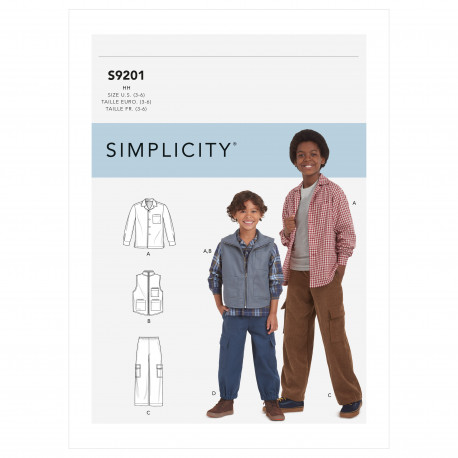 Skjorte vest og bukser Simplicity snitmønster 9201