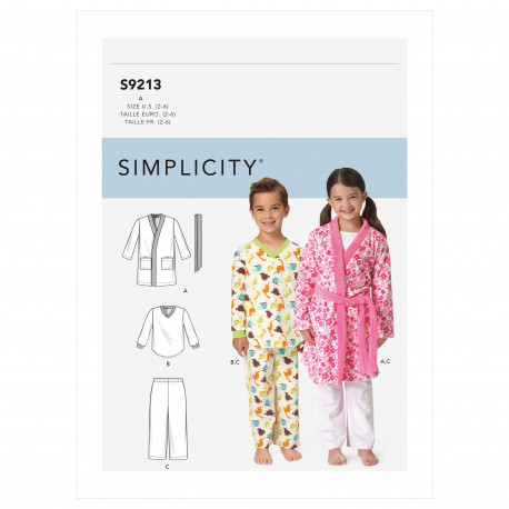 Hyggetøj og badekåbe børnetøj Simplicity snitmønster 9213