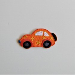 Orange bil strygemærke 5,5x3 cm