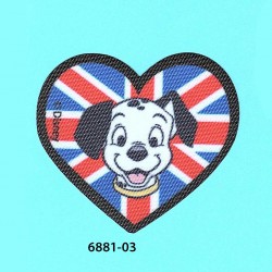 Dalmatiner hjerte printet strygemærke 6,5x5,5 cm
