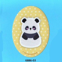 Pandabjørn oval strygemærke 11x8 cm 6886-03