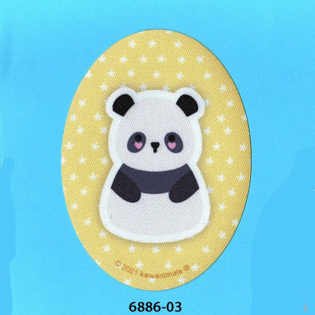 Pandabjørn  oval strygemærke  11x8 cm 6886-03