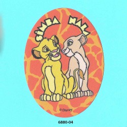 Simba & Nala løvernes konge printet oval strygemærke 11x8 cm 6880-04