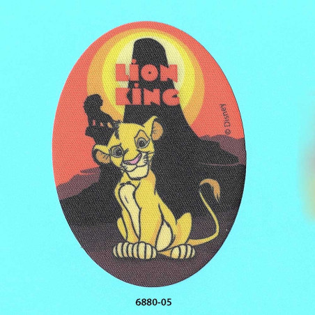  løvernes konge Simba  printet  oval strygemærke  11x8 cm 6880-05