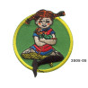 Pippi Langstrømpe   broderet strygemærke Ø 6 cm 3505-05