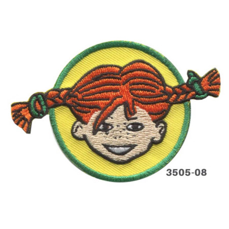 Pippi Langstrømpe   broderet strygemærke  8x5 cm 3505-08