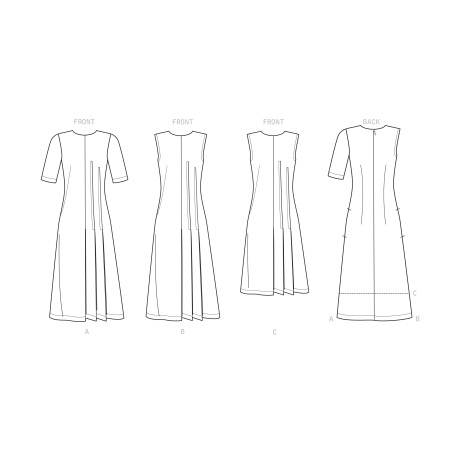Kjole m/læg også plusmode snitmønster Simplicity 9223
