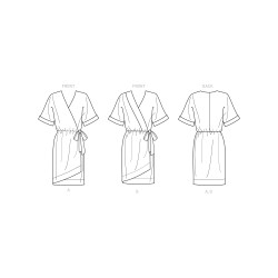 Slå-om kjole også plusmode snitmønster Simplicity 9224