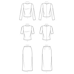 Nederdel og bluse også plusmode Simplicity snitmønster 9226