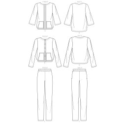 Kort jakke og bukser også plusmode Simplicity snitmønster 9228