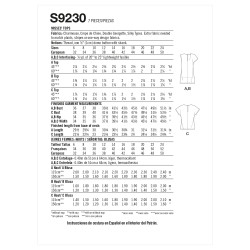 Bluse m/vingeærme også plusmode Simplicity snitmønster 9230