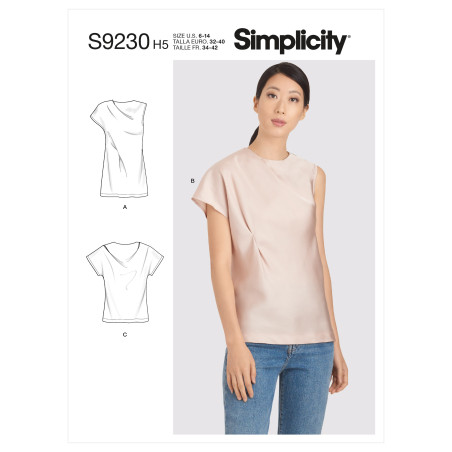 Bluse m/vingeærme også plusmode Simplicity snitmønster 9230