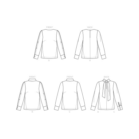 Bluse m/bånd også  plusmode Simplicity snitmønster 9232
