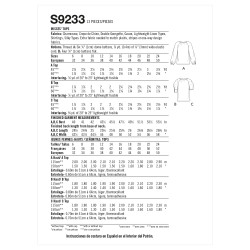 Bluse også plusmode Simplicity snitmønster 9233