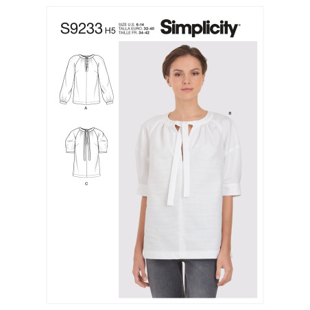 Bluse også plusmode Simplicity snitmønster 9233