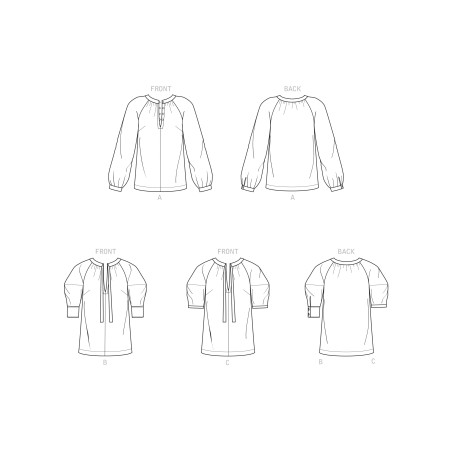 Bluse også plusmode Simplicity snitmønster 9233