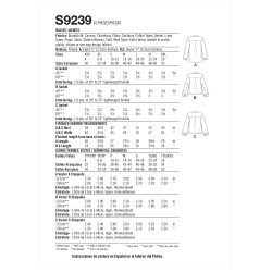 Løs jakke Simplicity snitmønster 9239