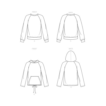 Raglan pullover shirts Simplicity snitmønster 9240