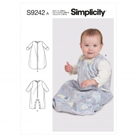 Sovepose til baby Simplicity snitmønster 9242