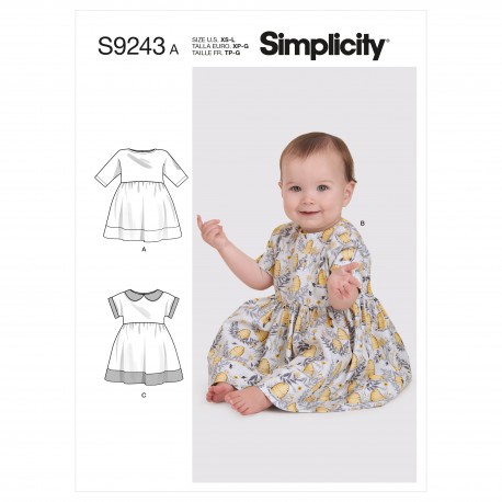Babykjole Simplicity snitmønster 9243