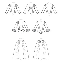 1800`tal kjole voksen kostume Simplicity snitmønster 9251