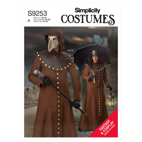 Fantasy & Cosplay voksen kostume Simplicity snitmønster 9253