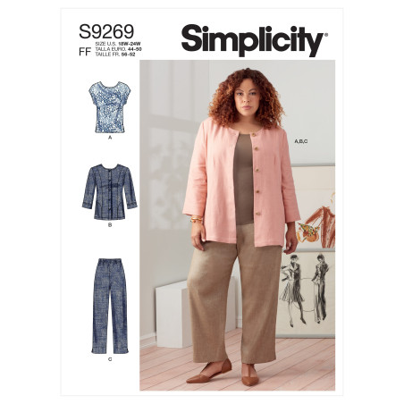 Jakke  og bukser plusmode Simplicity snitmønster 9269