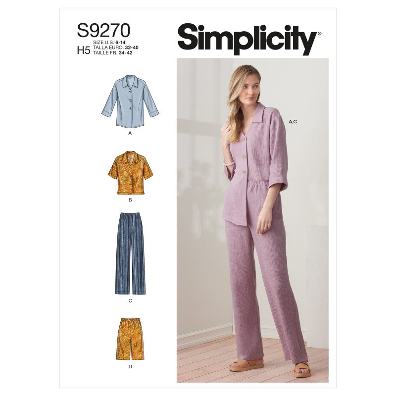 Jakke bluse og bukser Simplicity snitmønster 9270