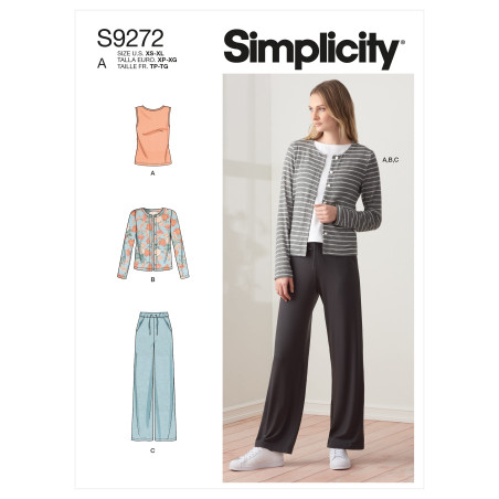Cardigan bukser og to Simplicity snitmønster 9272