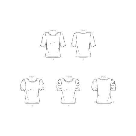 Bluse m/pufærme  også plusmode Simplicity snitmønster 9273