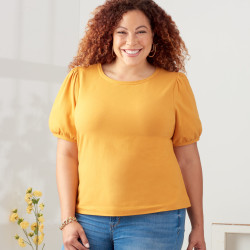 Bluse m/pufærme  også plusmode Simplicity snitmønster 9273