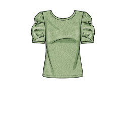 Bluse m/pufærme  også plusmode Simplicity snitmønster 9273