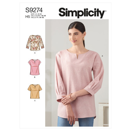 Tunika også plusmode Simplicity snitmønster 9274