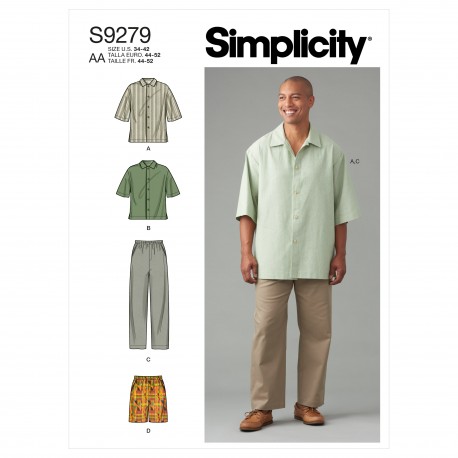 Herreskjorte og bukser Simplicity snitmønster 9279
