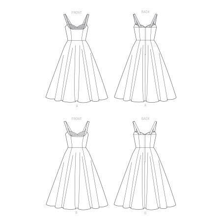 Kjole m/sweetheart-neckline Simplicity snitmønster 9284