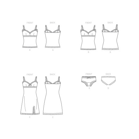 Underkjole Chemise og trusser Simplicity snitmønster 9285
