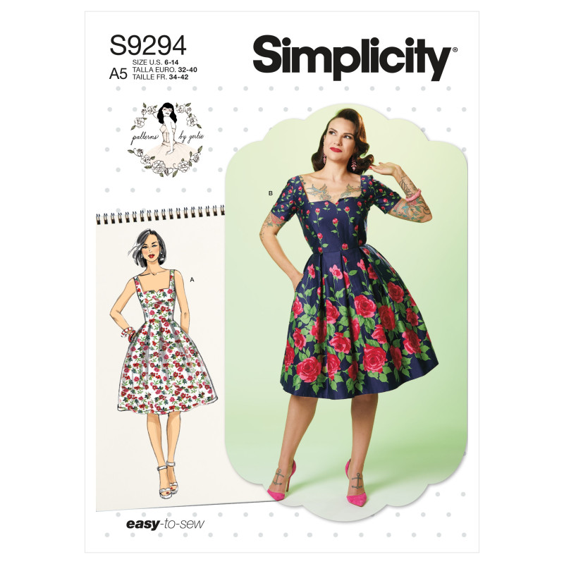 Kjole easy Simplicity snitmønster 9294