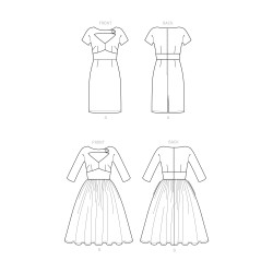 Kjole m/smuk udskæring Simplicity snitmønster 9296