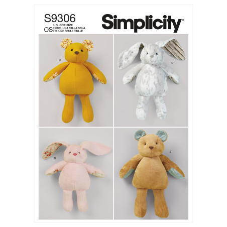 Tøjdyr Simplicity snitmønster  9306